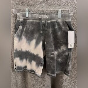 Vintage Havana Gray and White Tie-Dye Kids Athletic Shorts